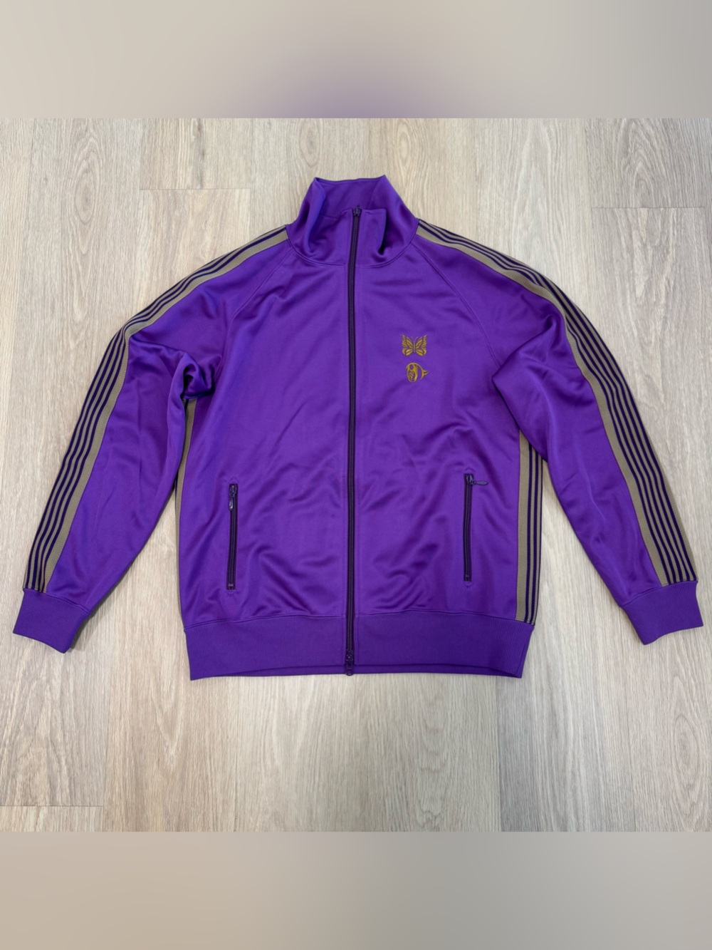 Needles Purple Track Jacket and pants with Gold Accent